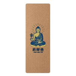 Yoga Mat 183 x 60 cm - 4 mm FSC Cork + Natural Rubber - BLUE &amp; GOLD