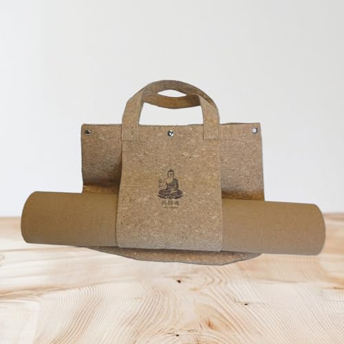 YAO SHI FO Cork Tote Bag with Mat Slot