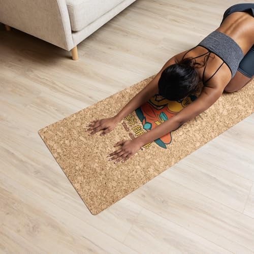 Yoga Mat 183 x 60 cm - 4 mm FSC Cork + Natural Rubber - Green and Orange