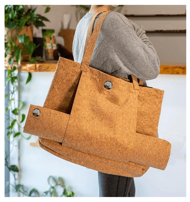 Sac cabas en liège avec emplacement tapis - YAO SHI FO