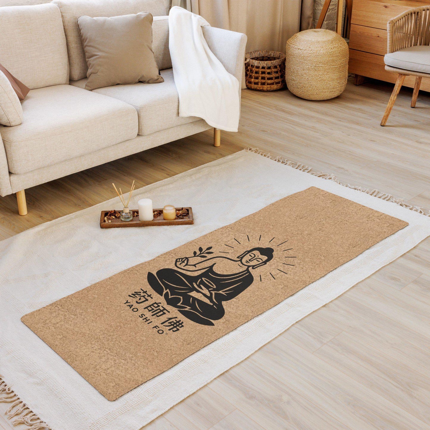 Tapis de yoga Medium 183 x 61 cm - 5mm liège FSC + caoutchouc naturel - YAO SHI FO