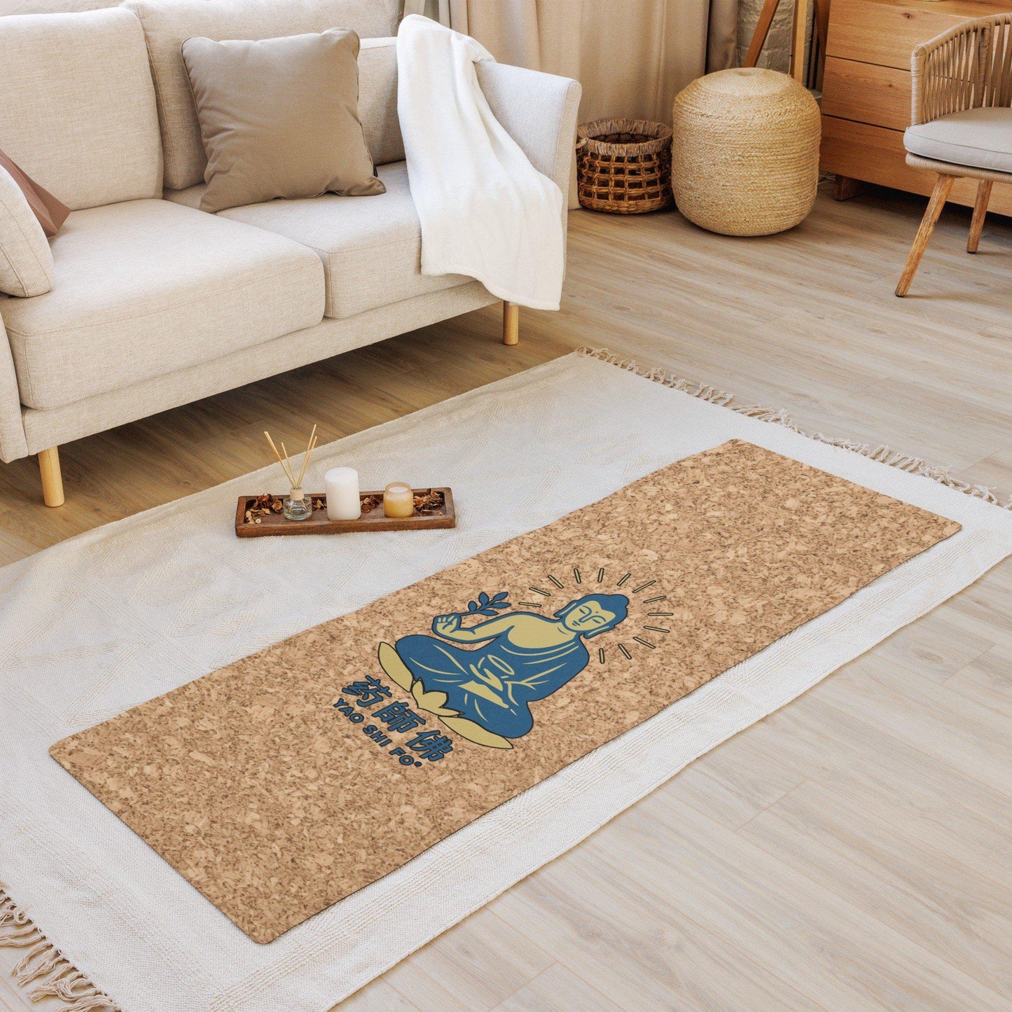 Tapis de yoga Premium 183 x 61 cm - 6mm liège FSC + caoutchouc naturel - YAO SHI FO